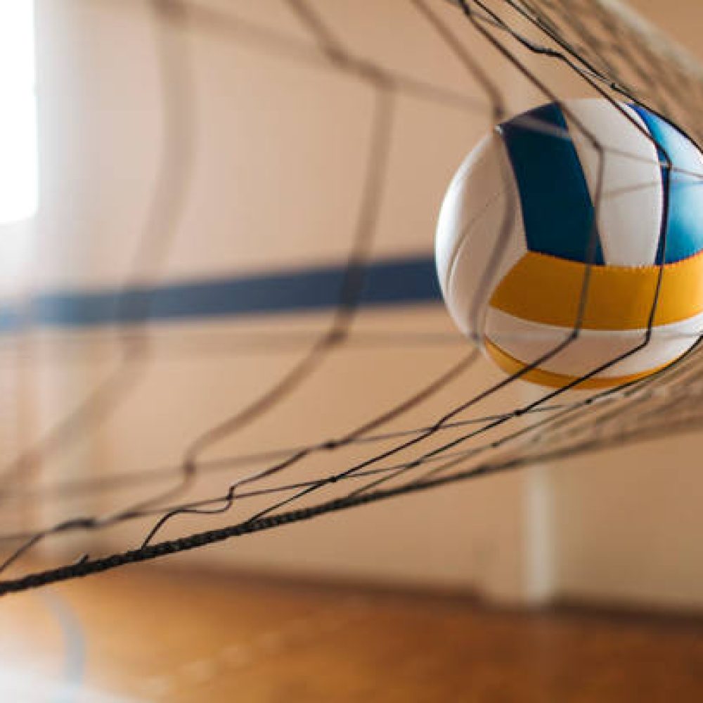 Volleyball court, net and ball, Sports volleyball arena